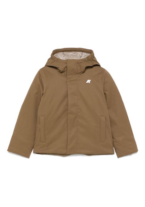 Piumino Marmotta con logo K-WAY KIDS | K1128FWAS6 BROWN C/BEIGE G